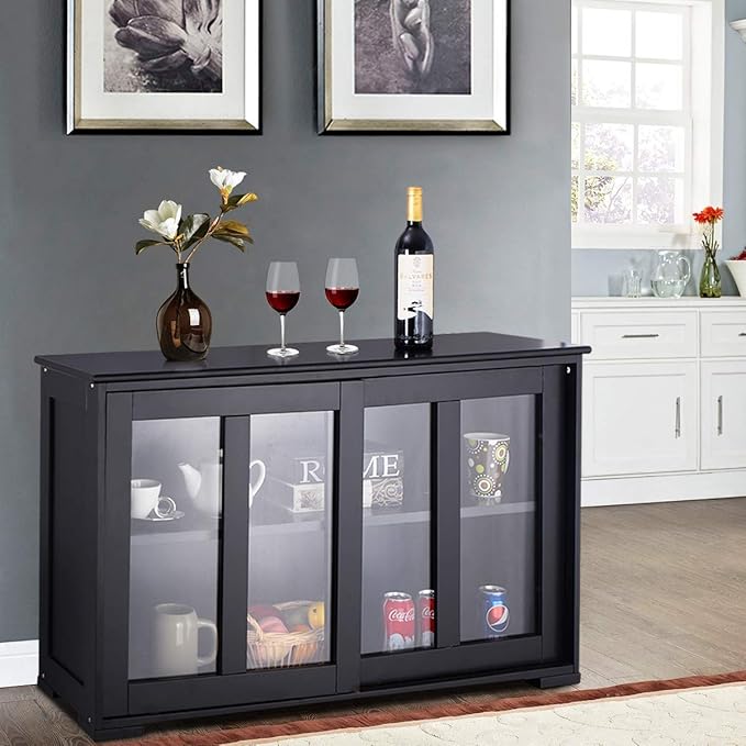 Costzon Kitchen Storage Sideboard, Antique Stackable Cabinet - Image 2