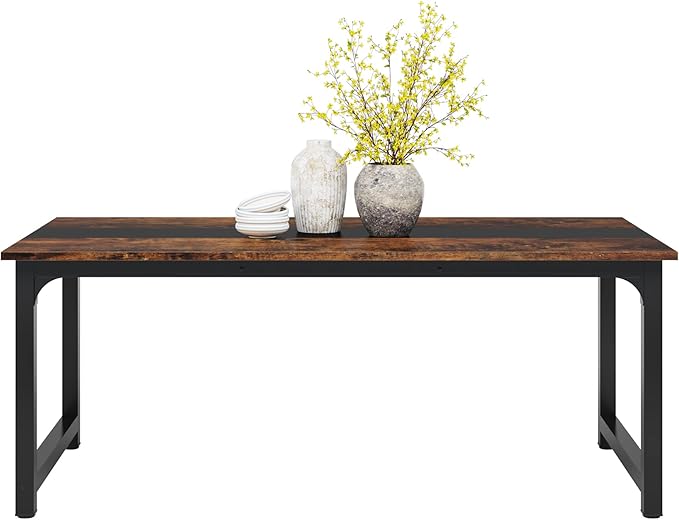 LITTLE TREE 70.9 Inch Large Dining Table Rectangular Kitchen Furniture - Image 7