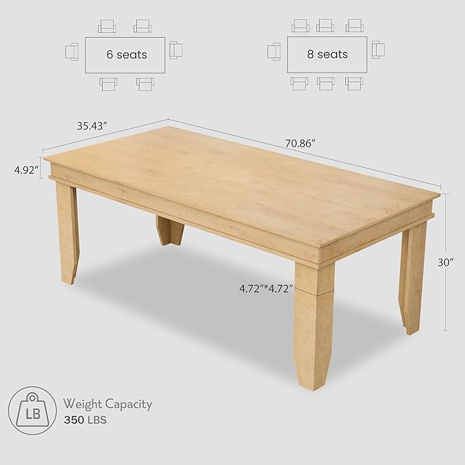 GarveeHome Farmhouse Dining Table - Image 2