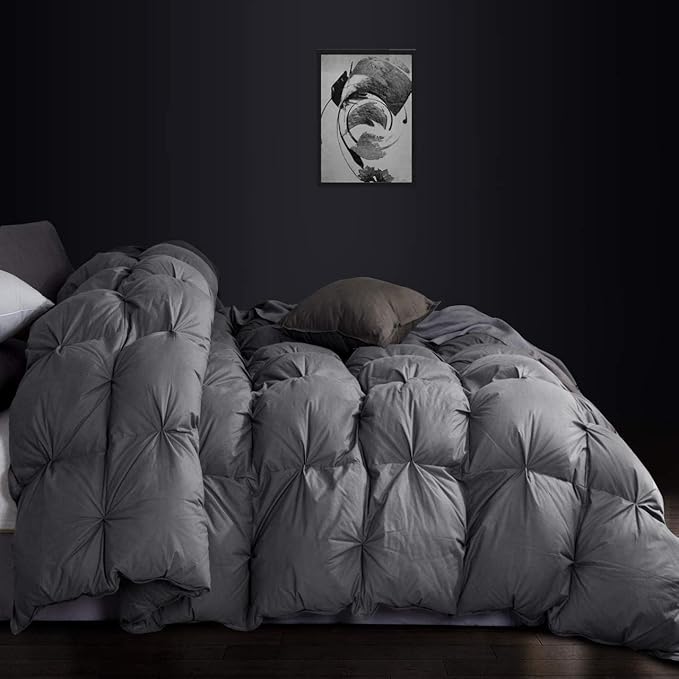 Luxurious All-Season Goose Down Feather Fiber Comforter Twin Size Duvet Insert by EgyptianBedding