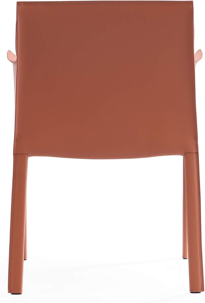 Manhattan Comfort Paris Modern Saddle Leather Dining Chairs, Metal Frame - Image 6
