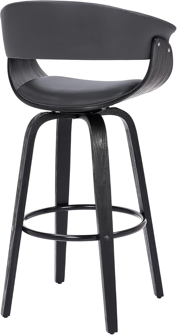 Armen Living Julyssa Mid Century Modern Swivel Bar Stool - Image 6