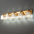 Modern 5-Light Gold Brushed Brass Finish Crystal Wall Light by FDPBY