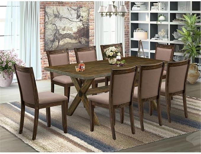 East West Furniture X777MZ748-9 9 Piece Dining Room Furniture Set Includes a - Image 2