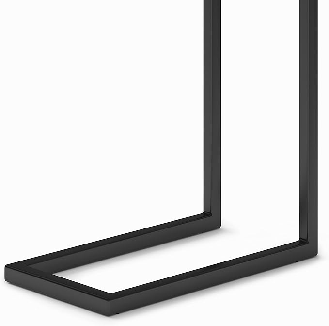 SIMPLIHOME Skyler 18-inch Wide Metal Table in White/Black, C-Shaped - Image 7