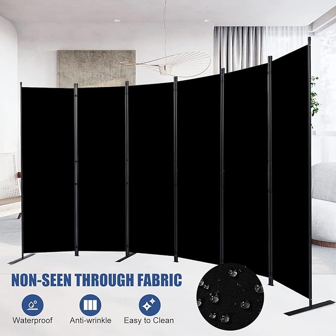 Room Divider and Folding Privacy Screens， 6 Panel Wide Room Divider Wall Screen - Image 2