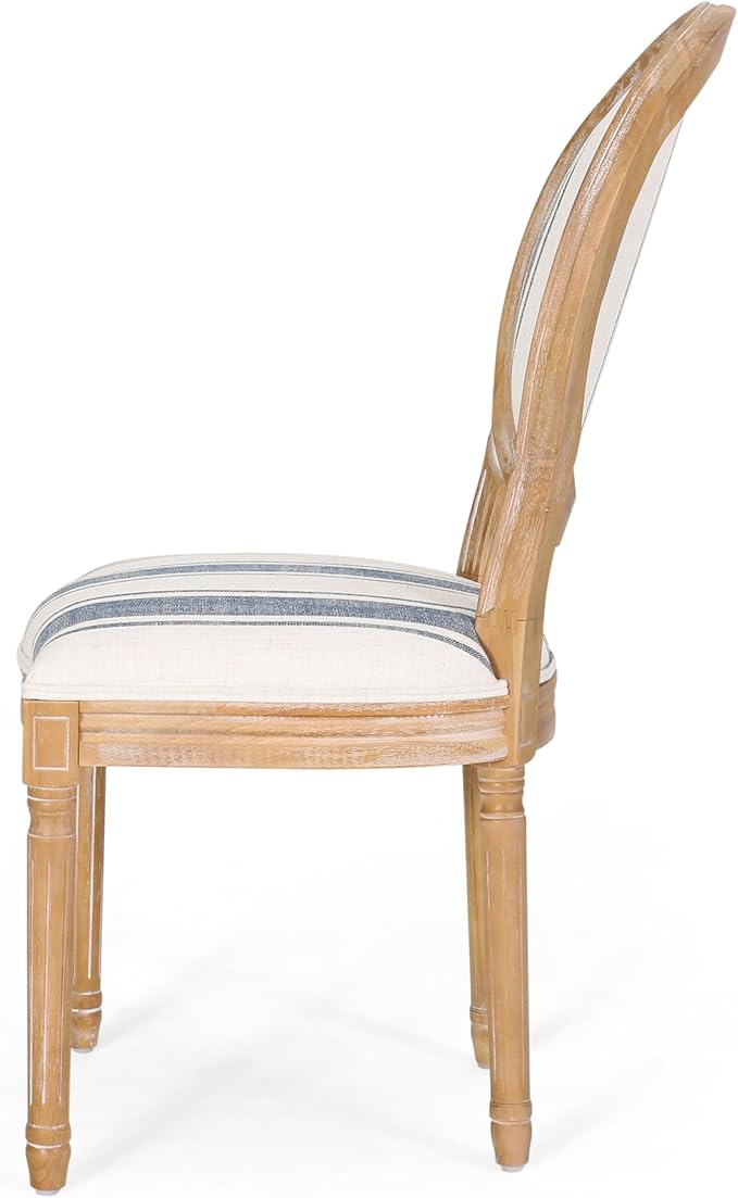 Christopher Knight Home Phinnaeus Dining Chair Set, Rubberwood, Dark Blue Line - Image 9