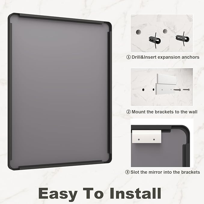 22x30 Inch Black Metal Framed Mirror - Image 6
