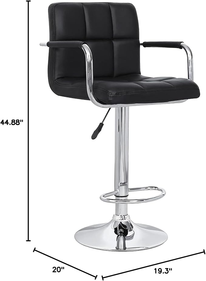 AC Pacific Contemporary Hydraulic Adjustable Swivel Kitchen Bar Stool Chair - Image 11
