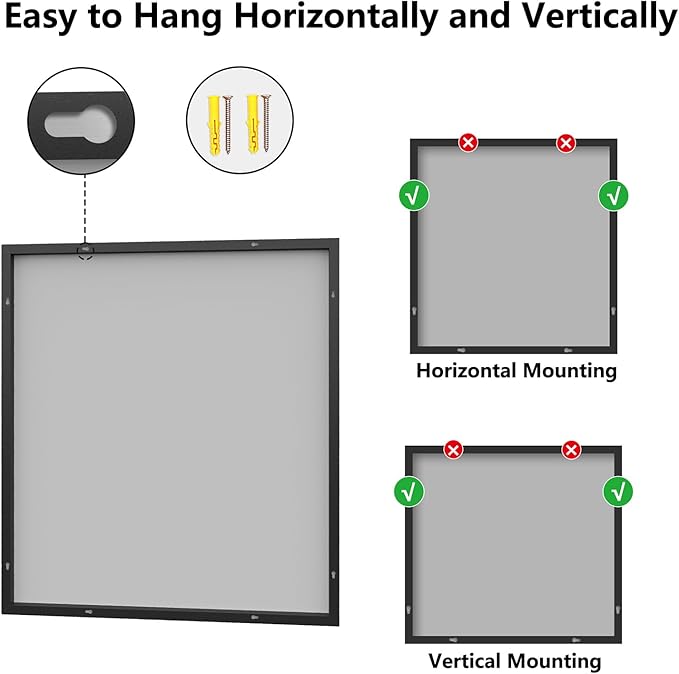 Bathroom Mirror 36x40 Black Bathroom Wall-Mounted Mirrors, Modern Vanity Mirror - Image 8