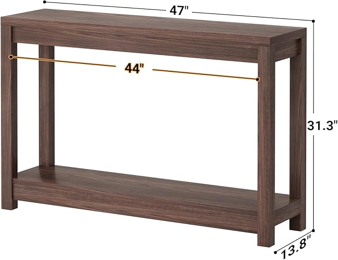 47" Farmhouse Wood Entryway Table Narrow Console Table - Image 3