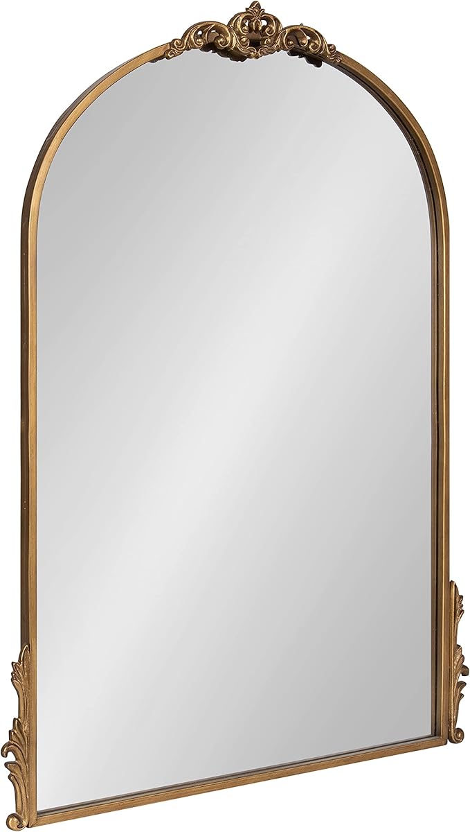 Kate and Laurel Myrcelle Traditional Arched Mirror; 25 x 33; Gold; Decorative by KateandLaurel