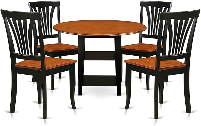 East West Furniture SUAV5-BCH-W 5 Piece Dining Room Furniture Set Includes a by EastWestFurniture