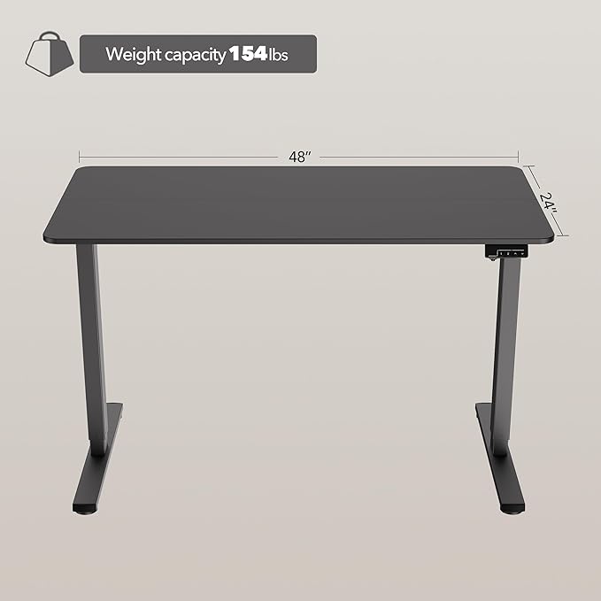 Electric Standing Desk Adjustable Height, 48x24 Inches Sit Stand up Desktop - Image 3
