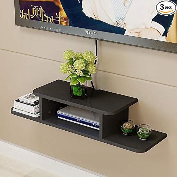 BiJun Floating TV Shelf, Entertainment Center Wall Mounted Media Console Router by BiJun