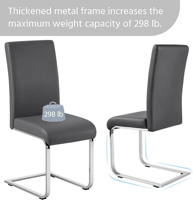 Yaheetech Dining Chairs Set of 2 Modern Faux Leather Upholstered Dining Room - Image 9