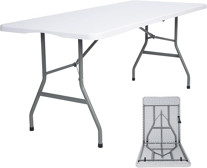 Folding Table 6ft Plastic Folding Table Indoor & Outdoor by Lakhow