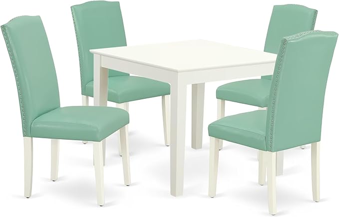 East West Furniture OXEN5-LWH-57 5 Piece Kitchen Table & Chairs Set Includes a by EastWestFurniture
