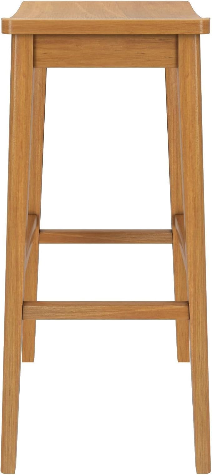 Plank+Beam Smythe Bar Stool, Sturdy Wood Modern Kitchen Bar Height Stool - Image 5