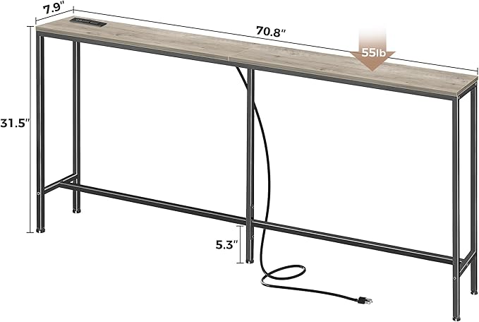 SUPERJARE 70 Inch Console Table - Image 3