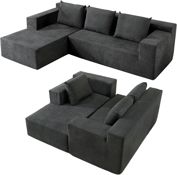 103" Cloud Sectional Sofa, Boneless L-Shape Couch - Image 8