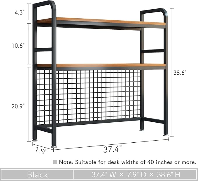 IOTXY 2-Tier Desktop Hutch Bookshelf - Image 2