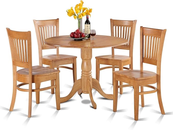 East West Furniture DLVA5-OAK-W 5 Piece Modern Dining Table Set Includes a by EastWestFurniture