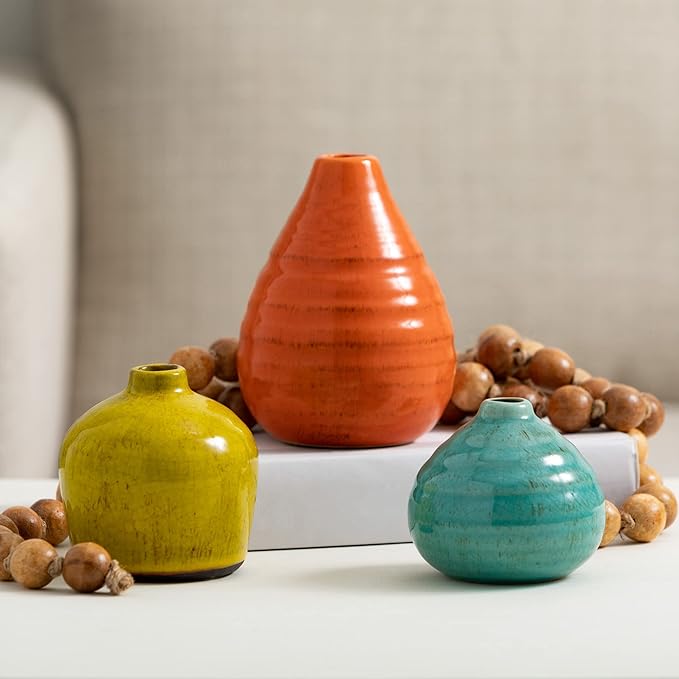 Sullivans Ceramic Vase Set- 3 Small Vases, Rustic Home Décor, Modern - Image 3