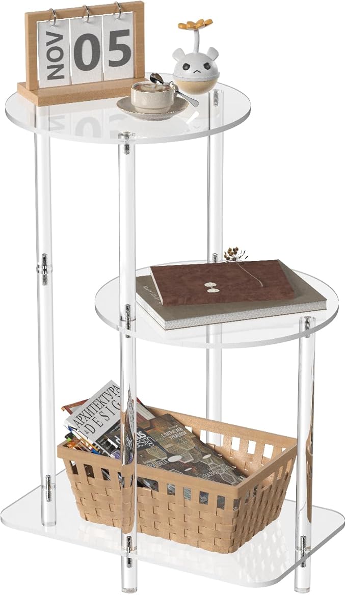 Eglaf Acrylic Round Side Table by Eglaf