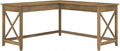 Bush Furniture Key West 60W Modern Farmhouse L Shaped Desk in Reclaimed Pine | by BushHome