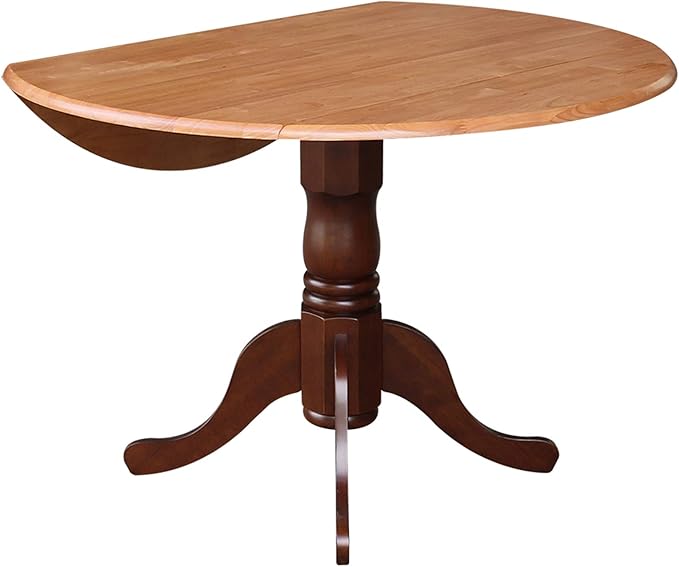 International Concepts Round Dual Drop Leaf Ped Table, Cinnamon/Espresso - Image 5