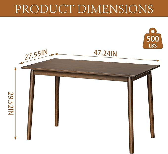 100% Solid Wood Rectangular Dining Table - Image 2