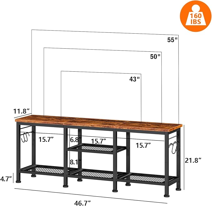 Furologee TV Stand for TVs up to 55 Inch, Entertainment Center - Image 3