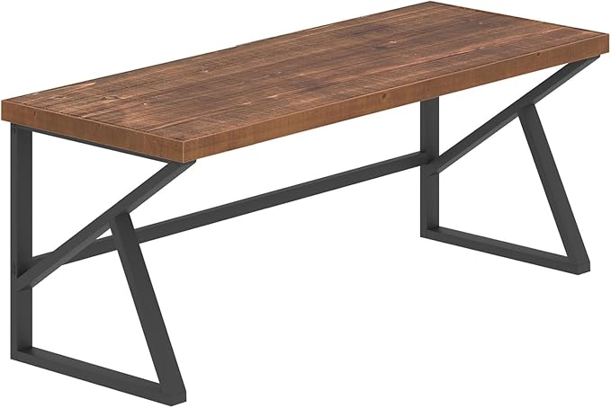 IBF Solid Real Wood Large Computer Desk, 60” Rustic Natural Home Office Desk - Image 9