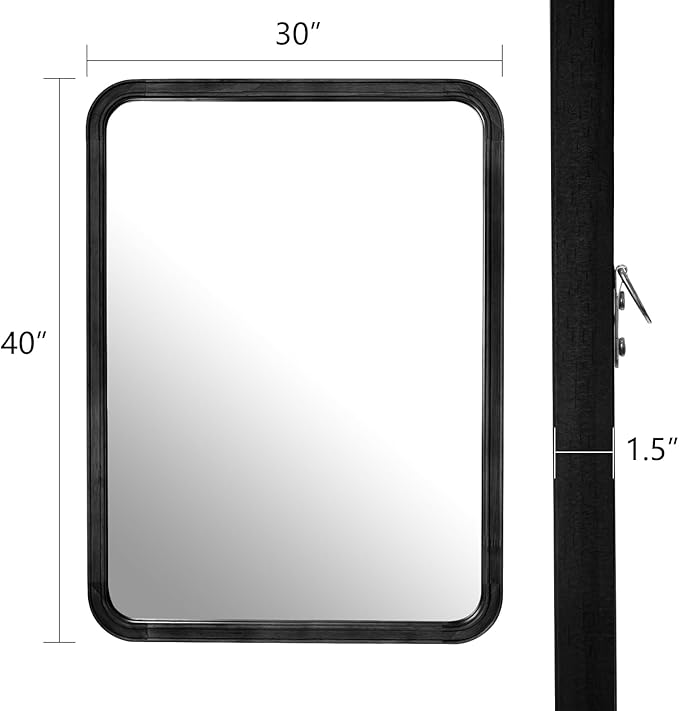 WallBeyond Black Bathroom Mirror - Image 5