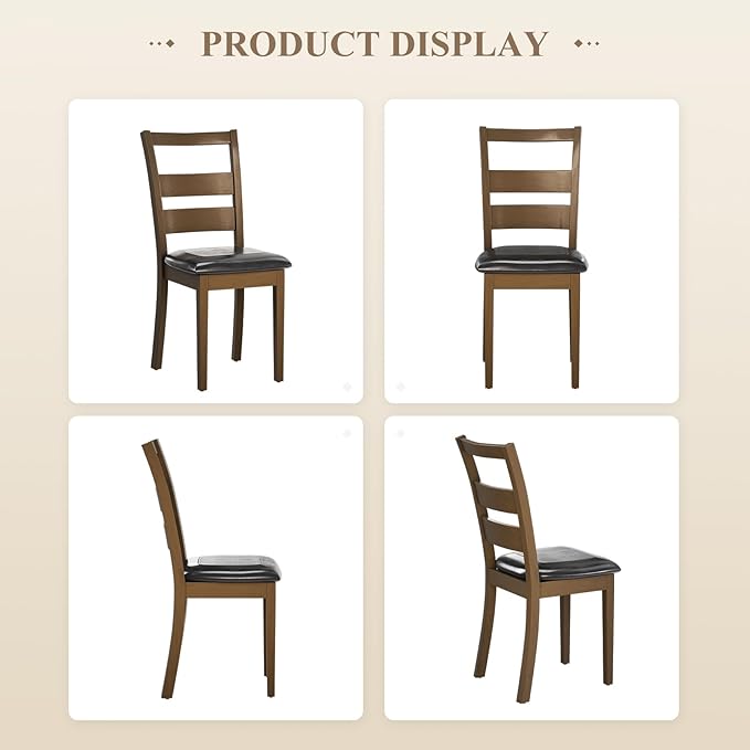 COLAMY Farmhouse Dining Chairs Set of 4, Upholstered Kitchen Chairs - Image 7