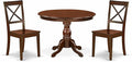 East West Furniture HBBO3-MAH-W 3 Piece Dining Room Table Set Contains a Round by EastWestFurniture