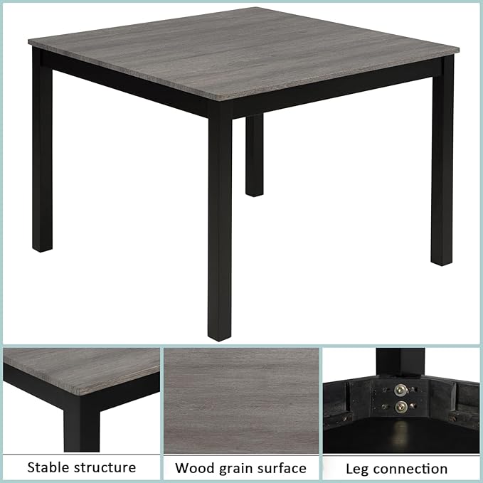 Dining Table Set for 4, 5-Piece Kitchen Table & Chairs Set - Image 6