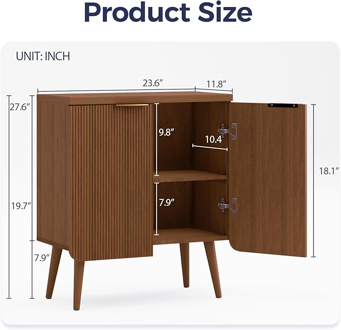 Fluted Buffet Cabinet – Modern Wood Sideboard - Image 2