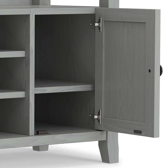 SIMPLIHOME Amherst 54-inch Wide Solid Wood TV Stand in Fog Grey, - Image 9