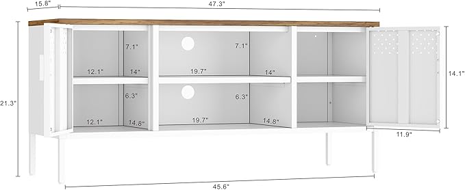 Manhattan Comfort Landen 47" Modern Metal TV Stand - Image 3