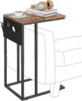 C Shaped End Table for Couch, Small Side Table for Sofa by Livofloral
