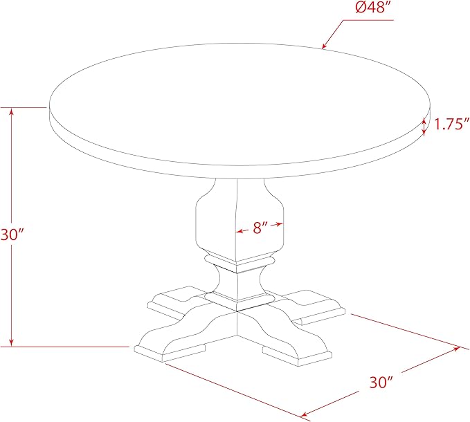 East West Furniture I3MZ7-748 7 Piece Dining Room Table Set Consist of a Round - Image 15