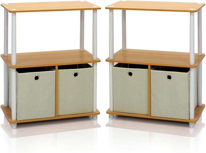 Furinno Go Green 3-Tier 2-Bin Multi-Purpose Storage Shelf - Image 3