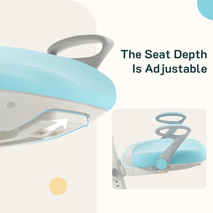 Ergonomic Kids Desk Chair with Footrest & Height-Adjustable Seat, Work & Dining - Image 6