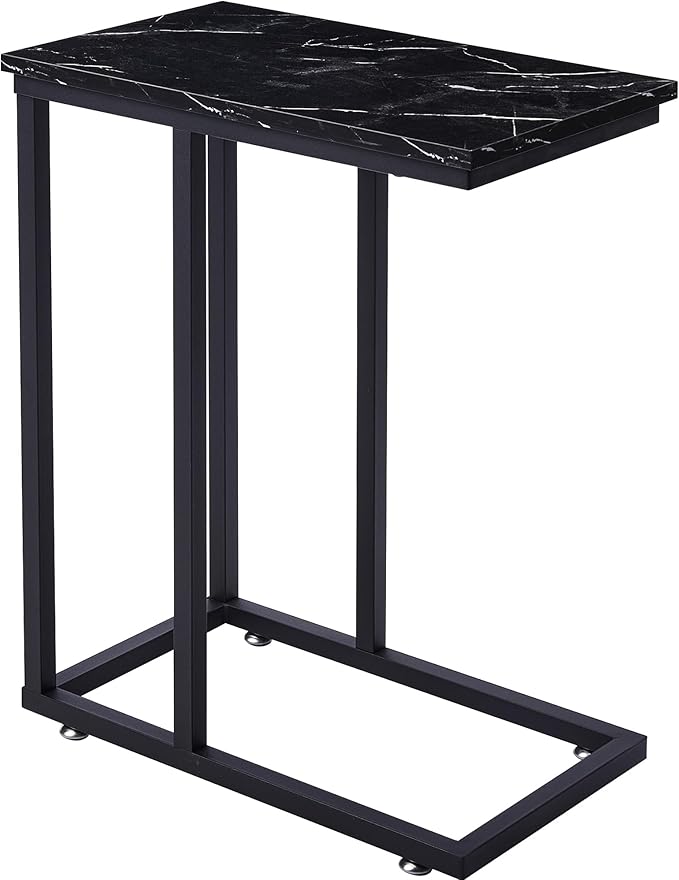 VECELO C Shaped End Side Table for Sofa Couch and Bed Snack TV Tray for Living by VECELO