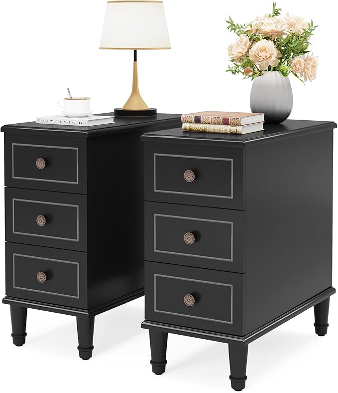 Tribesigns Solid Wood End Table Set of 2, Fully Assembled Narrow Side Table - Image 9