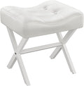 18-Inch Large Leather Vanity Stool, Vanity Chair by MEMOBARCO