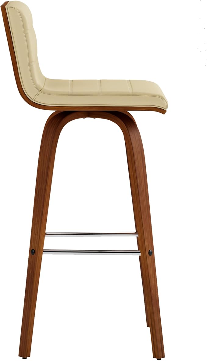 Vienna 30" Swivel Bar Stool in Walnut Wood Finish - Image 5