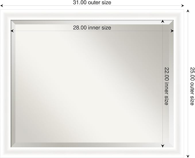 Amanti Art White Bathroom Mirror - Image 3